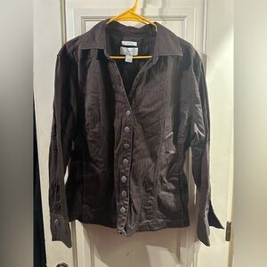 Women's CJ Banks Brown Button-Up Jacket